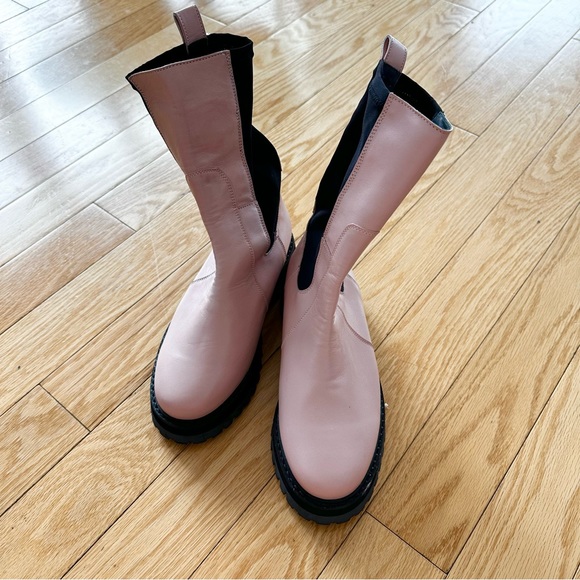 MARQUES ALMEIDA Pink Klara Combat Boots - Picture 3 of 7